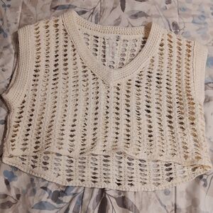 Cute Knit Ivory Off-White Cover Up Sadie & Sage